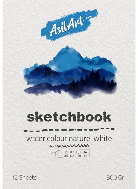 Asilart Sketchbook Watercolor A5 300gr 12yp Beyaz