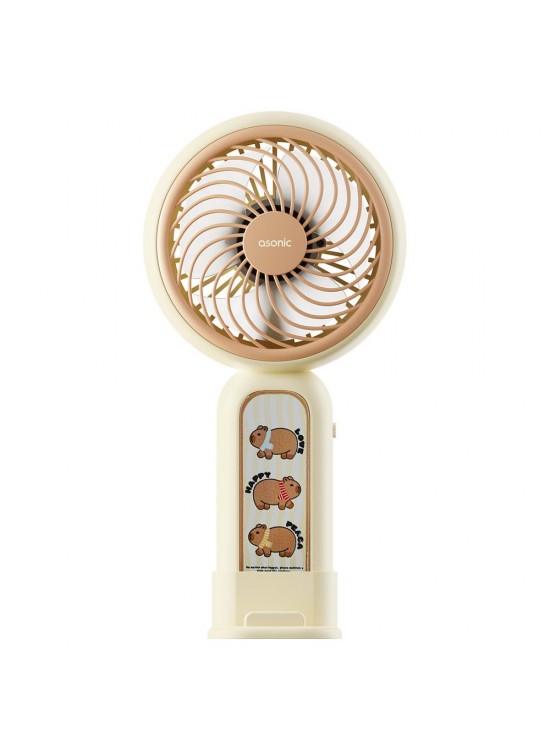 Asonic AFN20 Krem 250mAh Dahili Pil Elde Taşınabilir Masaüstü Usb Fan Şarjlı Type-c Şarj