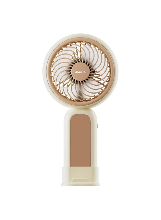 Asonic AFN21 Krem 250mAh Dahili Pil Elde Taşınabilir Masaüstü Usb Fan Şarjlı Type-c Şarj