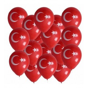 Atom Balon Baskılı 12" 100 Lü (Bayraklı)