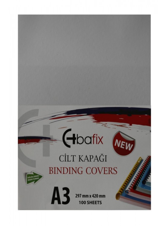 Bafix Cilt Kapağı Plastik Opak A3 160 MIC Beyaz (1 Adet)
