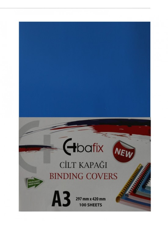 Bafix Cilt Kapağı Plastik Opak A3 160 MIC Mavi (1 Adet)
