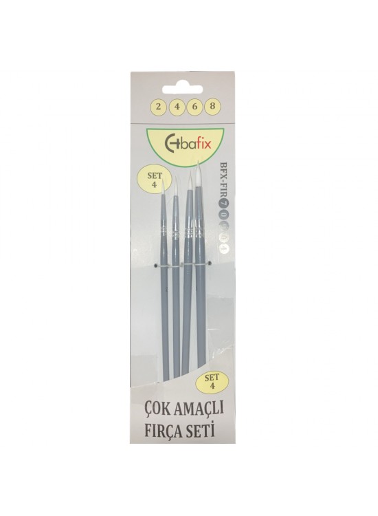 Bafix Fırça Seti Çok Amaçlı Artist 4 LÜ (2-4-6-8) Set-4 70904