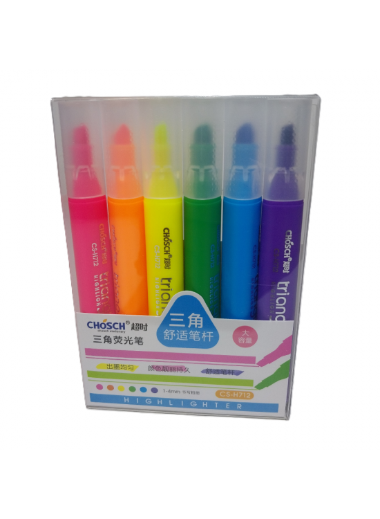 Bafix Fosforlu Kalem Kalem Tipi Chosch 6 Renk Blister CS-H712