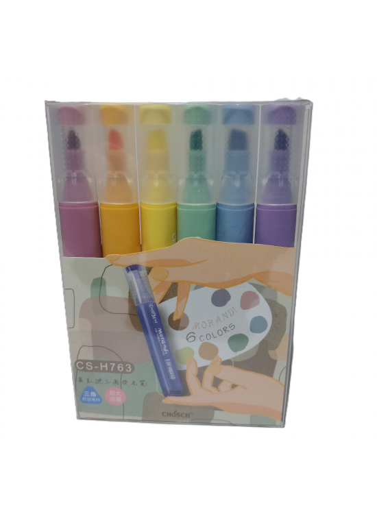 Bafix Fosforlu Kalem Kalem Tipi Chosch 6 Renk Blister CS-H763