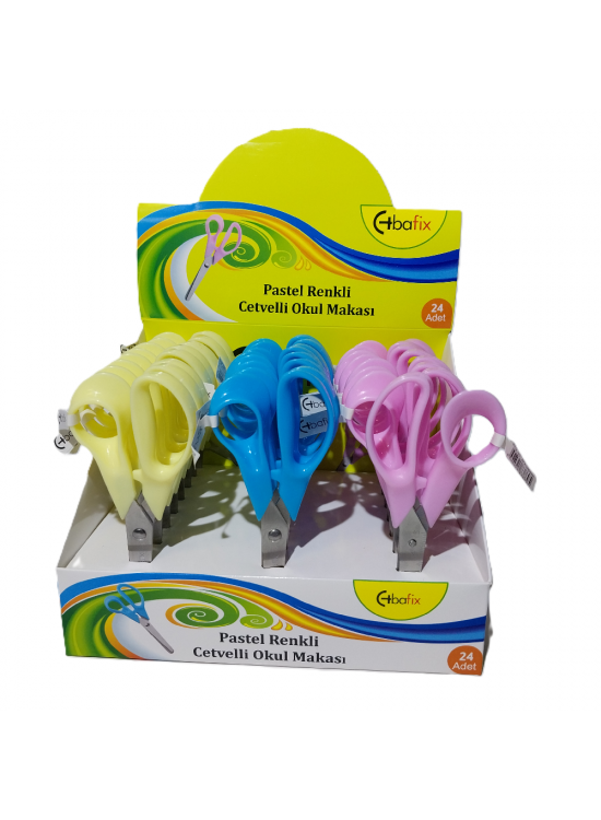 Bafix Okul Makası Cetvelli 13 Cm Pastel Renk BFX-SA0498 (1 Adet)