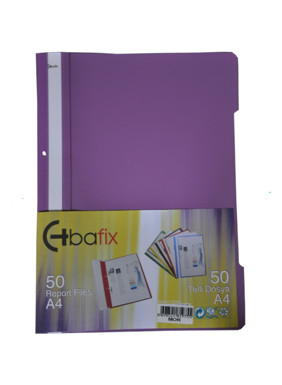Bafix Telli Dosya Plastik XL Mor A4 (1 Adet)