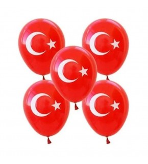 Balonevi Balon 1+1 Ayyıldız Baskılı 12" 100 LÜ