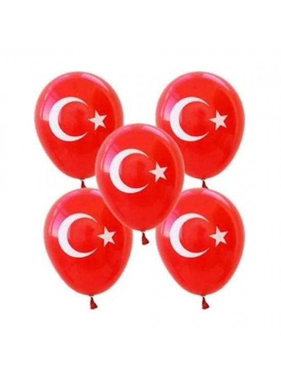 Balonevi Balon 1+1 Ayyıldız Baskılı 12" 100 LÜ