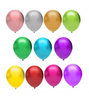Balonevi Balon 12" Karışık Baskısız Metalik Renk 100 Lü