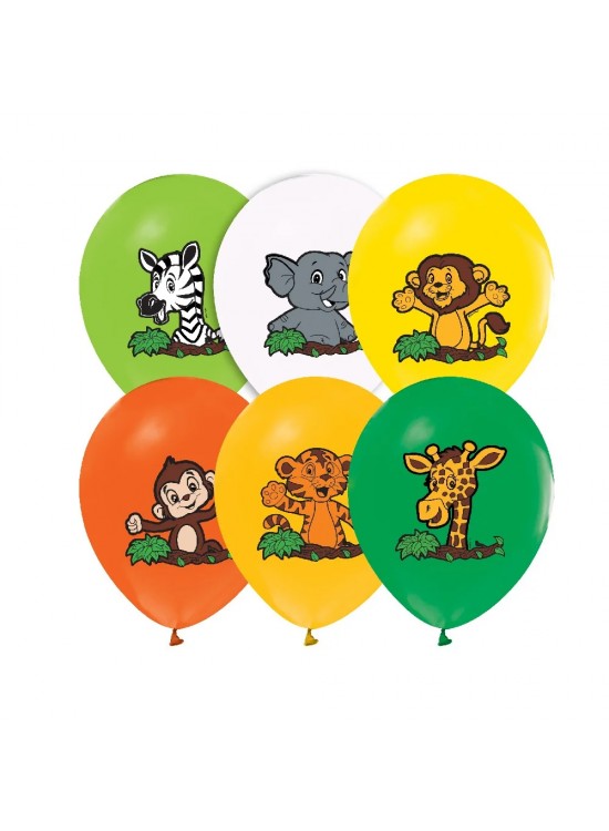 Balonevi Balon 4+1 Safari Baskılı 12" 8 Li