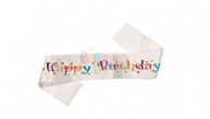 Kuşak Saten Happy Birthday Renkli