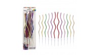 Mum İnce 16cm Dalgalı Metalik Mum 12 Li