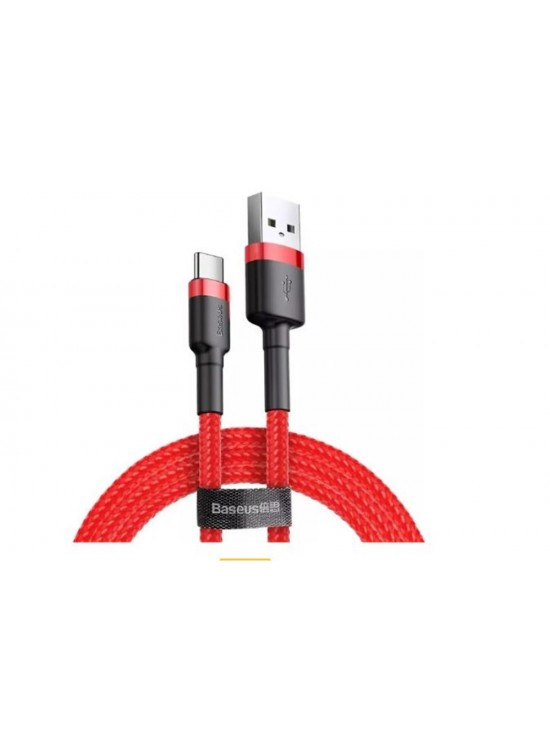 Baseus Cafule 3A Type-C 1m Kablo Kırmızı-Siyah (CATKLF-G91)