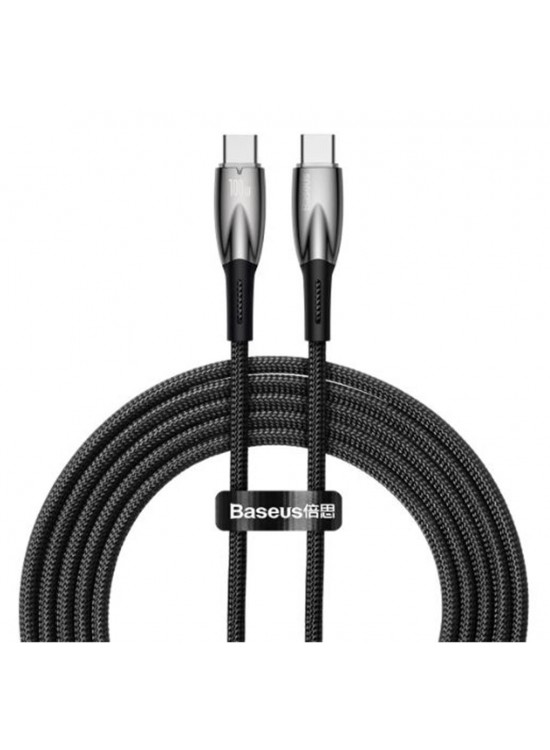Baseus Glimmer Series Siyah CADH000801 2Mt 100W  PD Type-C To Type-C Şarj Kablosu Örgülü