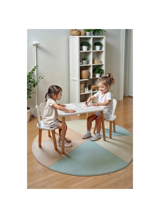 Bee Smart Beyaz Naturel 2 Sandalyeli Masa MS-11