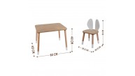 Bee Smart Safir Meşe 2 Sandalyeli Set MS-06