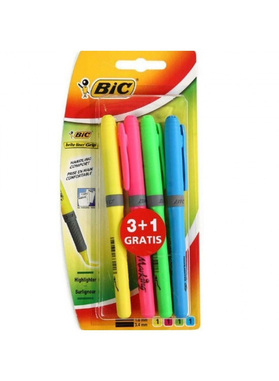 Bic Fosforlu Kalem Grip 4 Lü Blister 951473