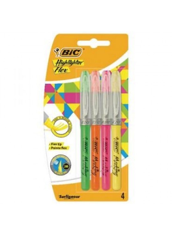 Bic Fosforlu Kalem Markıng Highlıghter Flex 4 LÜ 946041