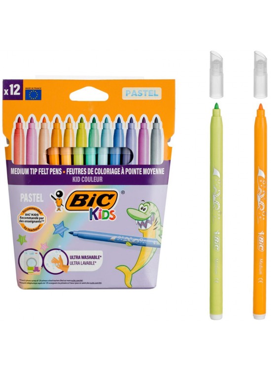 Bic Kıd Couleur Keçeli Boya Kalemi Pastel 12 Renk 520084