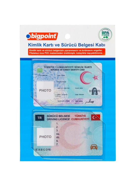 Bigpoint Kimlik-Sürücü Kart Kabı 2 Li Set BP671B (1 Adet)