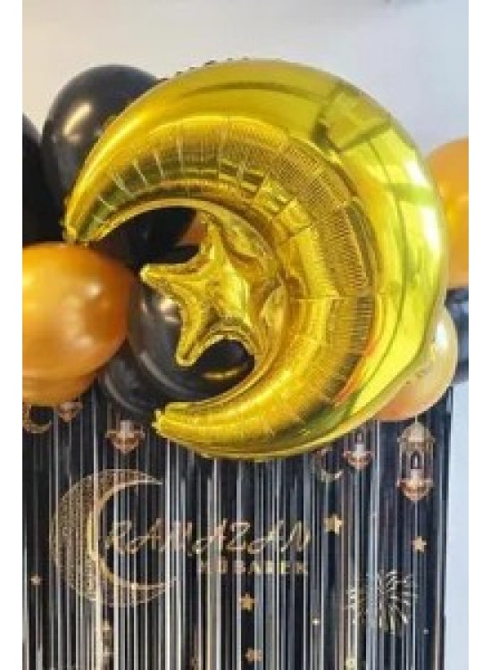 Folyo Balon Ay Yıldız Altın