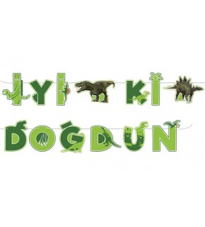 Kağıt Banner Dinazorı İyi ki Doğdun