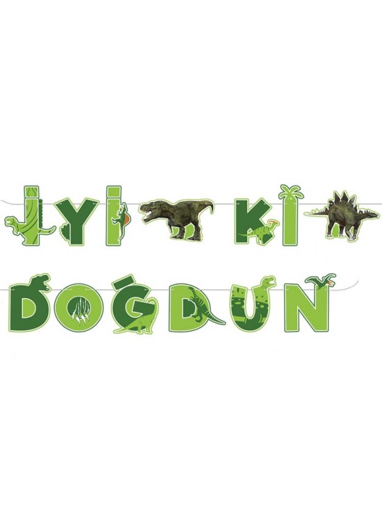 Kağıt Banner Dinazorı İyi ki Doğdun