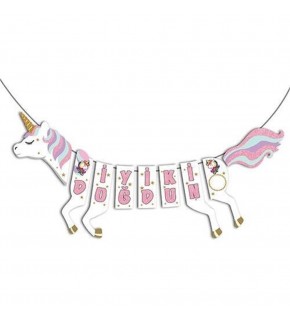 Kağıt Banner Unicorn İyi ki Doğdun