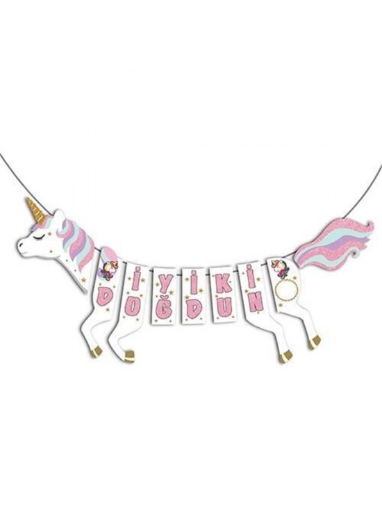 Kağıt Banner Unicorn İyi ki Doğdun