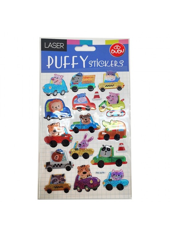 Bu-Bu Damla Stıckers Arabalar 12,5x23,5 BUBU-PUF-6209
