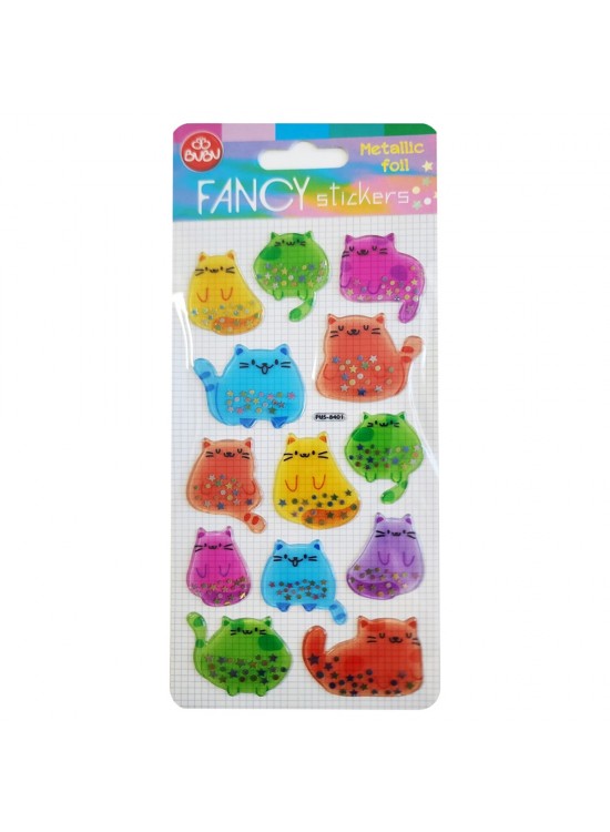 Bu-Bu Damla Stıckers Kedi 9x20 Metalik BUBU-PUS-8401