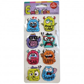 Bu-Bu Ebu-bu Emotıons Puffy Stıckers Monsters 9x21 BUBU-SWP-1701