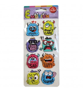 Bu-Bu Ebu-bu Emotıons Puffy Stıckers Monsters 9x21 BUBU-SWP-1701