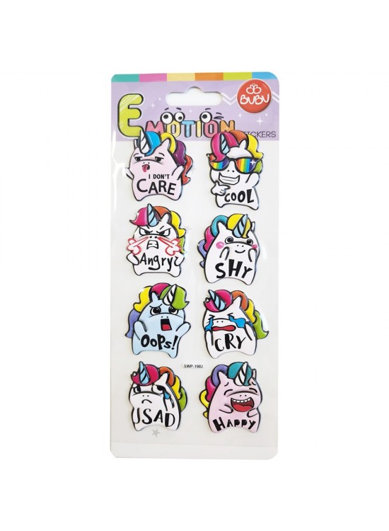 Bu-Bu Emotıons Puffy Stıck Unıcorn & Message 9x21 BUBU-SWP-1902