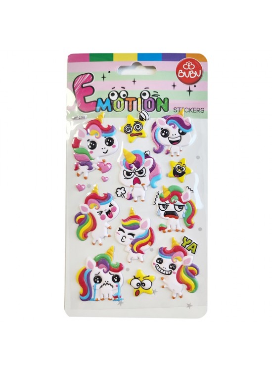 Bu-Bu Emotıons Puffy Stıckers Unıcorn 10,9x20,5 BUBU-SWP-2702