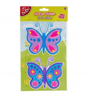 Bu-Bu Eva Sticker 3D Büyük 12 Li (ST039/......044)