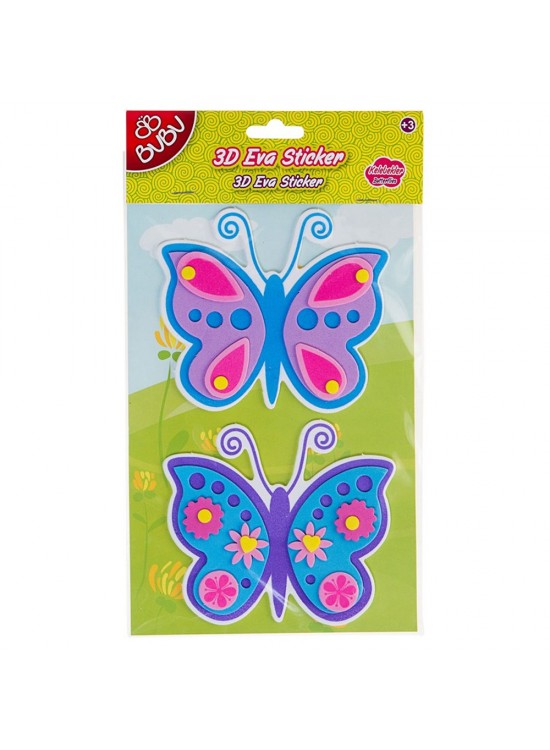 Bu-Bu Eva Sticker 3D Büyük 12 Li (ST039/......044)