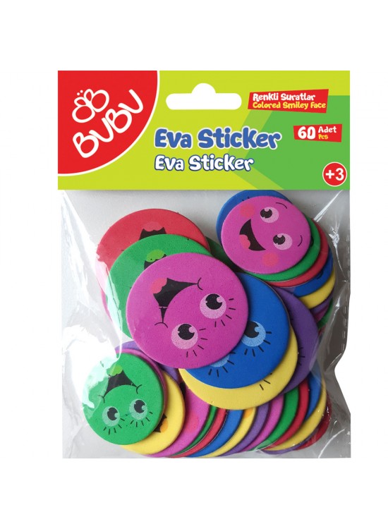 Bu-Bu Eva Sticker Renkli Suratlar BUBU-ST0142 (1 Adet)