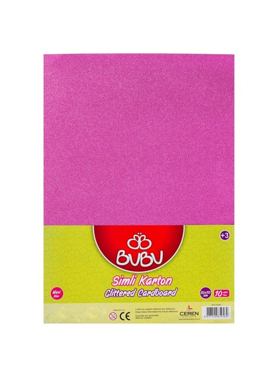 Bu-Bu Fon Kartonu Simli 50x70 Pembe 10 LU BUBU-FK0011