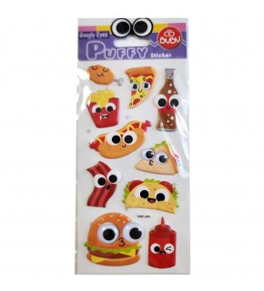 Bu-Bu Googly Eyes Puffy Stıcker Fastfood 9x21 BUBU-SWP-2605
