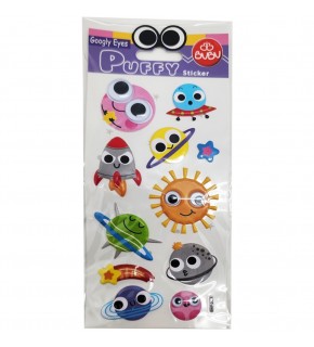 Bu-Bu Googly Eyes Puffy Stıcker Gök Cisimleri 9x21 BUBU-SWP-2604