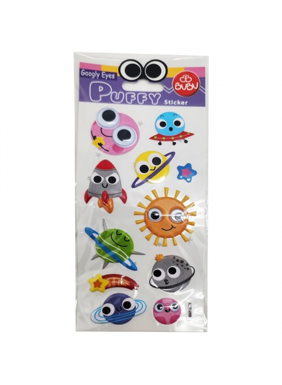 Bu-Bu Googly Eyes Puffy Stıcker Gök Cisimleri 9x21 BUBU-SWP-2604