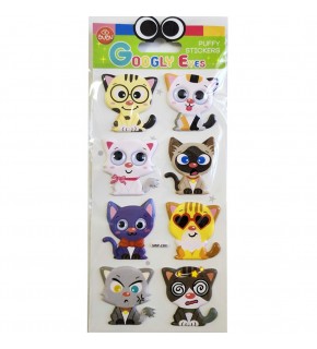 Bu-Bu Googly Eyes Puffy Stıcker Kediler 9x21 BUBU-SWP-2303