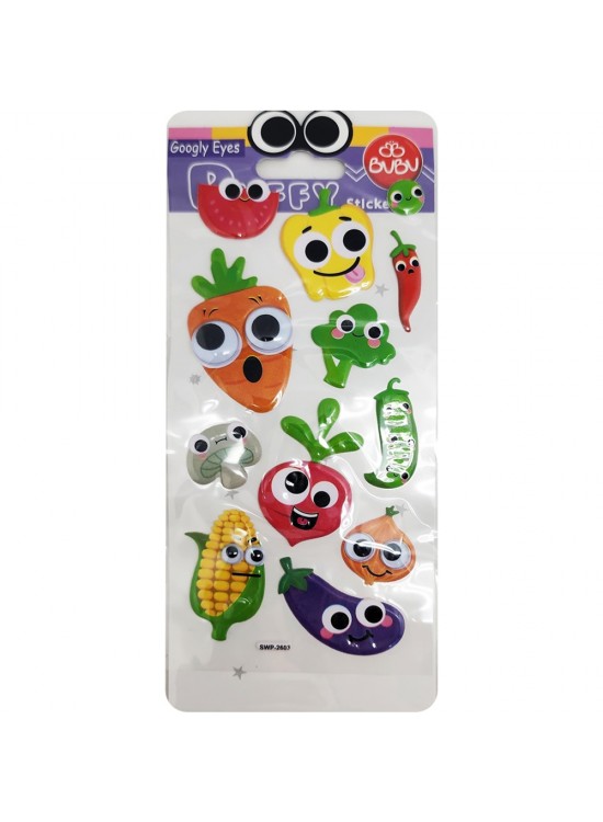 Bu-Bu Googly Eyes Puffy Stıcker Sebzeler 9x21 BUBU-SWP-2603