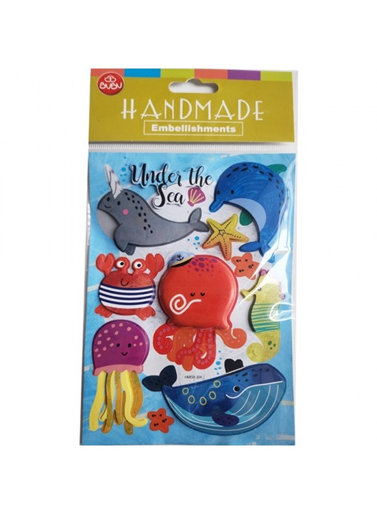 Bu-Bu Handmade Stıckers Deniz Hayvanlar! 12,5x23,5 BUBU-HMSB-304