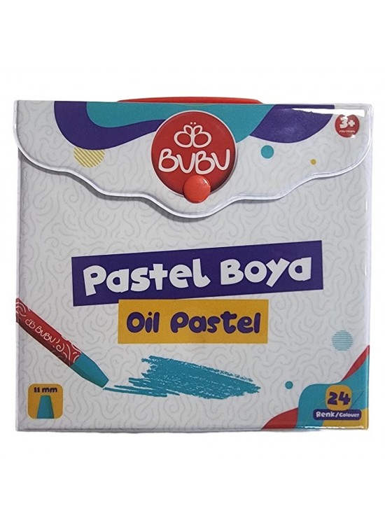 Bu-Bu Pastel Boya 24 Renk Çantalı PVC BUBU-PAS003