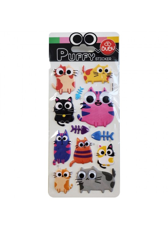Bu-Bu Puffy Stıck Oynar Gözlü Şaşkın Kediler 9x21 BUBU-SWP-2409