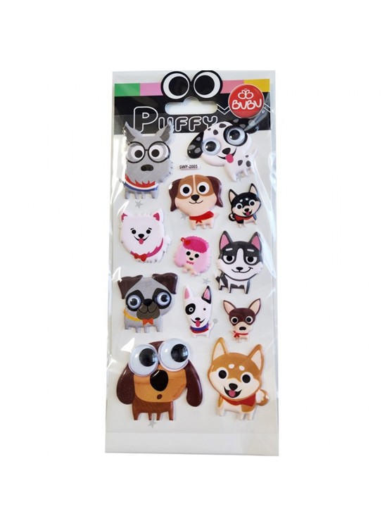 Bu-Bu Puffy Stıckers Oynar Gözlü Köpekler 9x21 BUBU-SWP-2005
