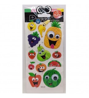 Bu-Bu Puffy Stıckers Oynar Gözlü Meyveler 9x21 BUBU-SWP-2102
